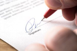 signing document