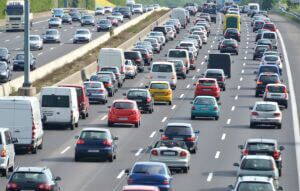 cars driving on highway