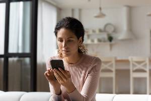 woman using smartphone