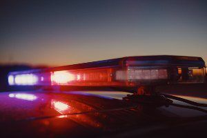 Police Car Lights at night