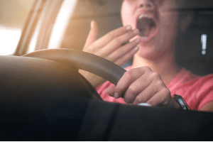 driver fatigued on the road