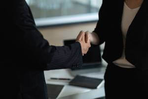 two businesspeople shaking hands