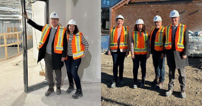 two pictures from construction site