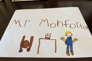 drawing of greg monforton at kindergarten class