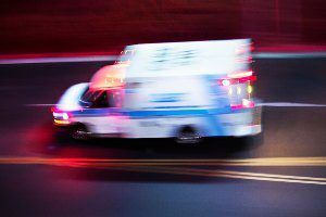 ambulance in time lapse picture