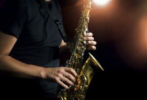 playing the saxophone