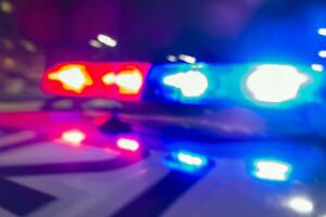 police lights at night